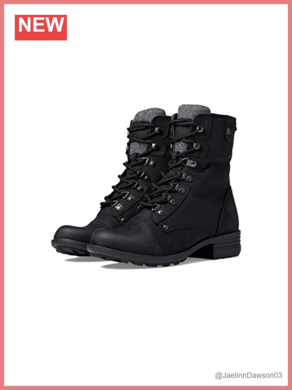 Waterproof Lace-Up Mid-Calf Boots Leather Removable Footbed